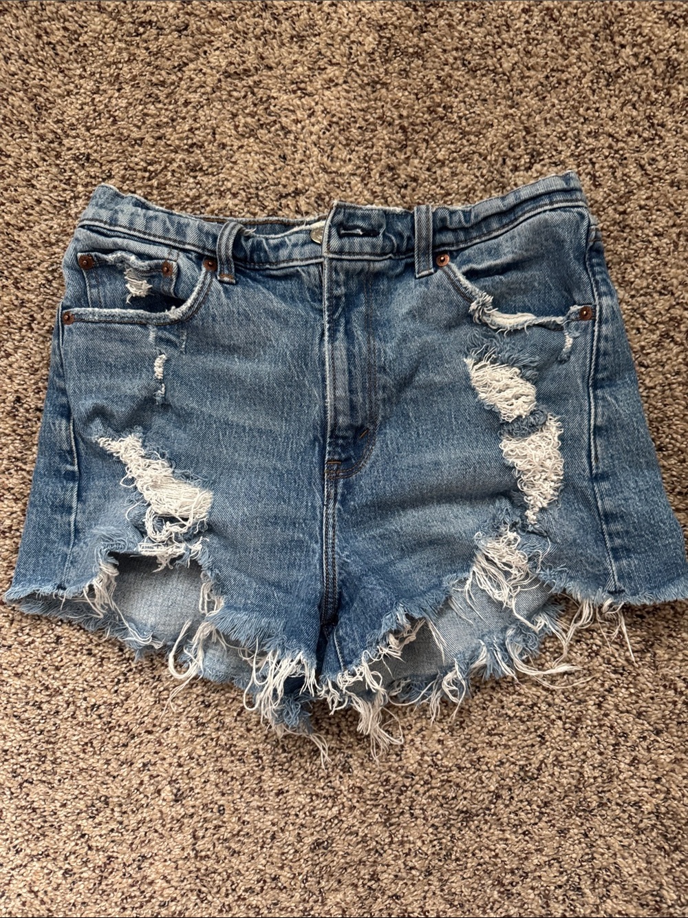 Distressed A&F Denim Shorts